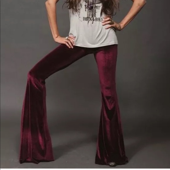 velour bell bottom pants